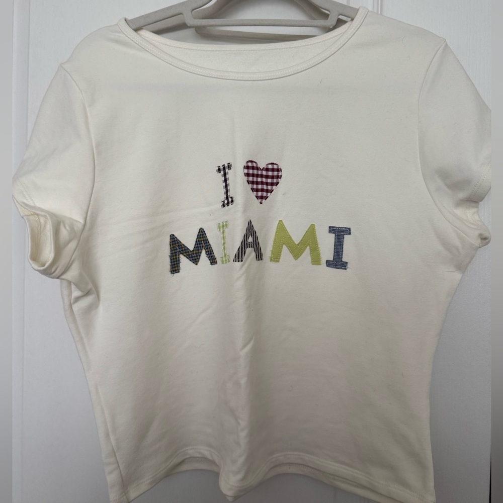 NWOT Oddli X Urban Renewal Cotton I Love Miami Baby Tee size XXL